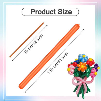 260 Balloons - Multi Long Balloons for Tying Balloon Arch, 100Pcs Twisting Balloon for Animal Modeling & Birthday Party Decorations