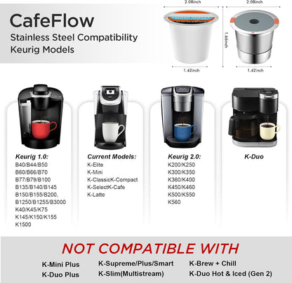 Reusable K Cup Coffee Filters,Universal Stainless Steel Refillable K Cups Filter Use for Keurig 2.0 and 1.0 Coffee Makers-Brewers