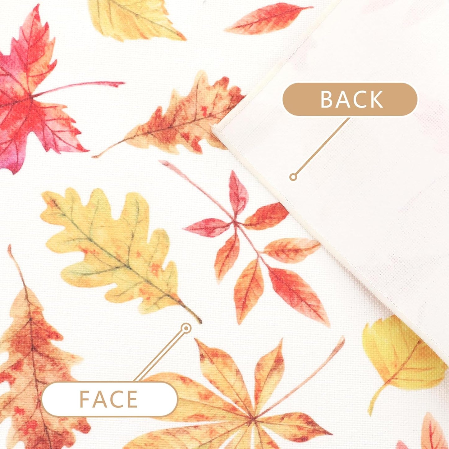 Fall Table Runner for Kitchen Dining Table, Thanksgiving Autumn Printed Harvest Pumpkins Maple Leaves Textured Fabric Halloween Holiday Home Decorations, Water-Proof, Washable, 13" W X 36" L