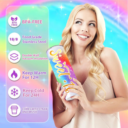 Sweet 16 Gifts for Girls, 16Th Birthday Gifts for Girls, Gift for 16 Year Old Girl, 11 PCS Unique Trendy Sweet Sixteen Gift for Daughter Her, Daughter, Niece, Granddaughter, Sister, Bestie, Rainbow