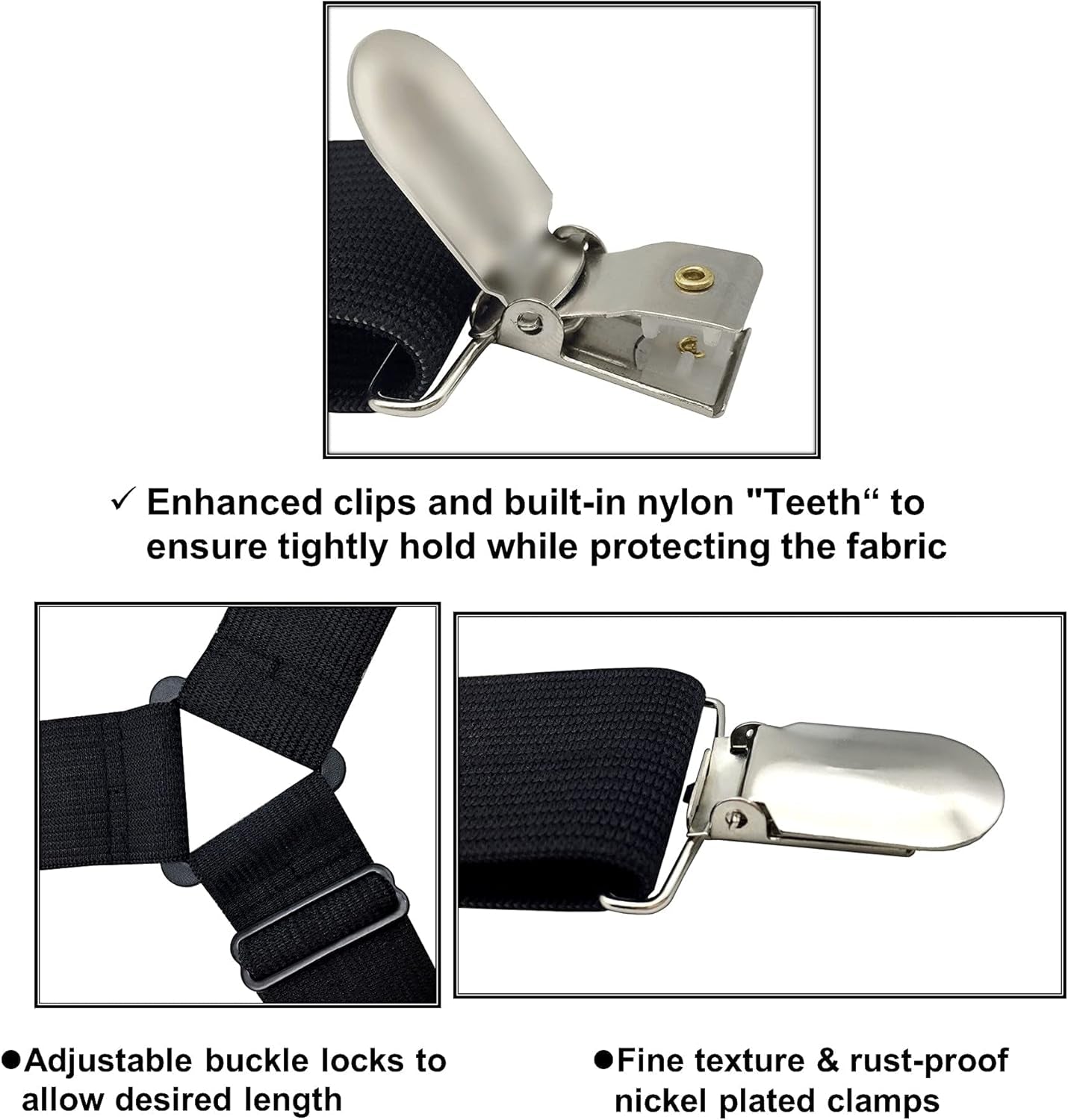 Sheet Straps Bed Sheet Keeper Holder for Corners Sheet Stays Suspender Clips Fitted Sheet Holder Clips Garters Fasteners Mattress Clamps