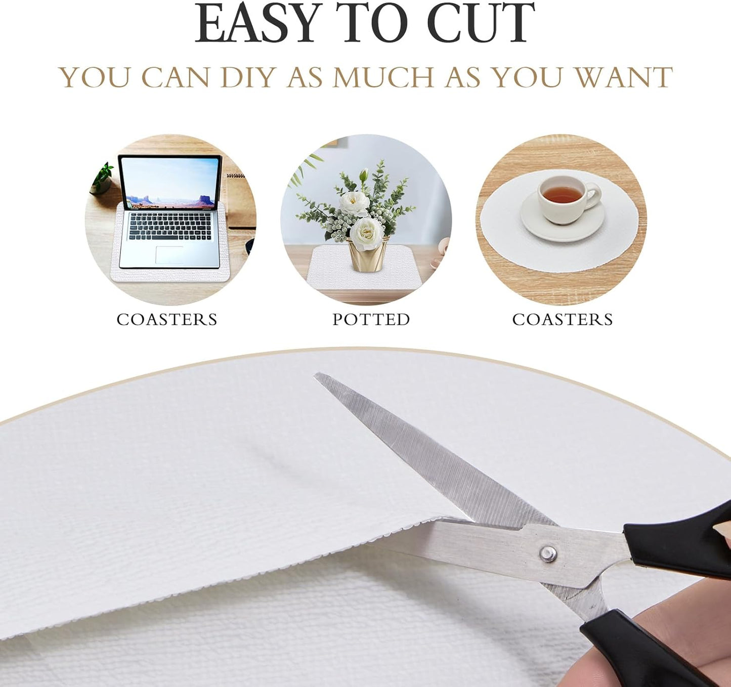 Shelf and Drawer Liner for Kitchen Cabinet, Non Adhesive Non Slip Shelf Paper Waterproof Washable Thickened for Dresser Pantry Shelve Bathroom Protector Liner(White,12 in X 10 FT)