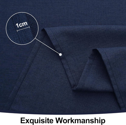 Rectangle Table Cloth Linen Textured, Waterproof Spillproof Anti-Wrinkle Burlap Tablecloth, Washable Decorative Fabric Table Cover for Dining, Party, Banquet, 52 X 70 Inch, Navy