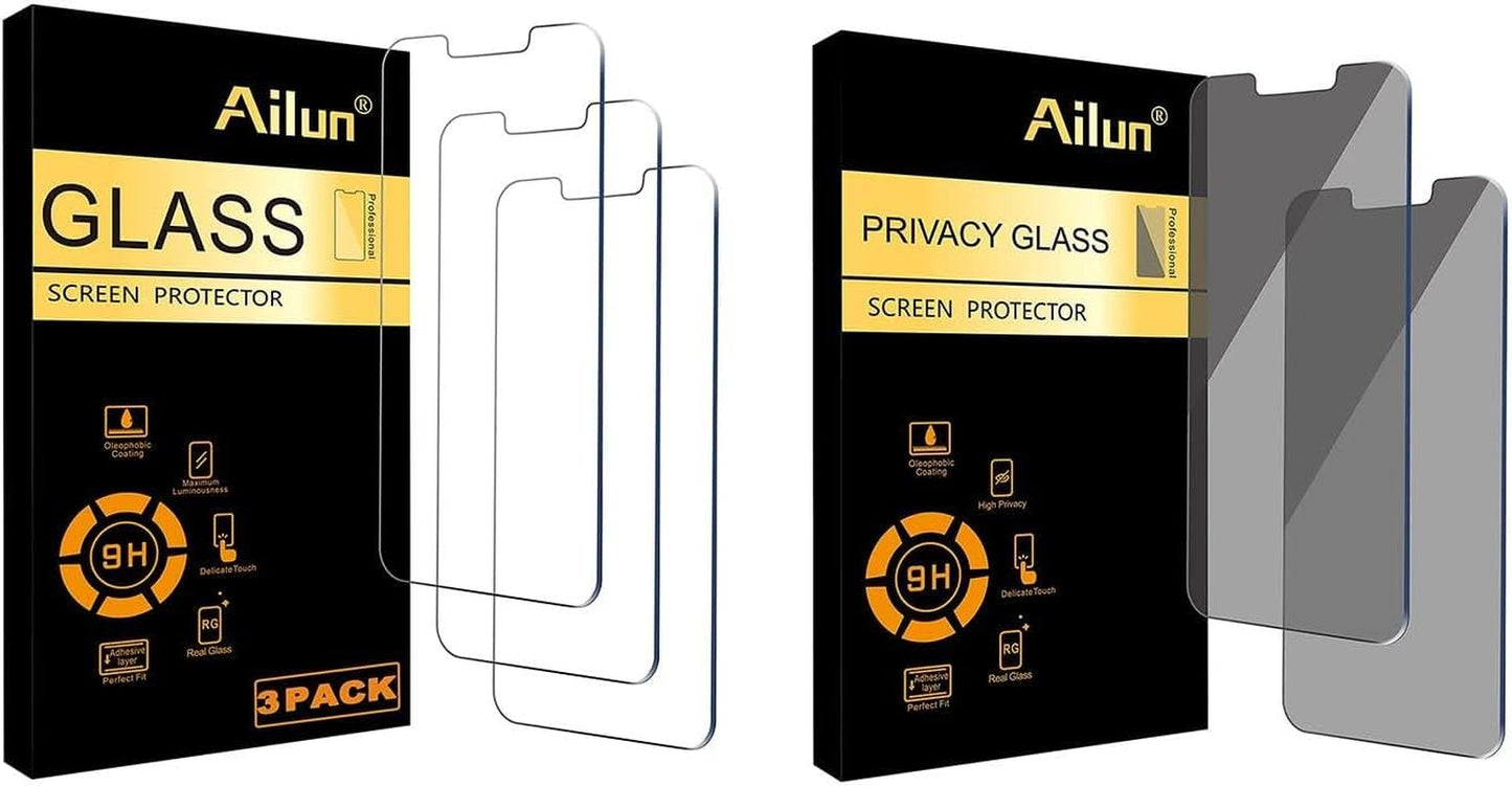 Iphone 14 Plus/Iphone 13 Pro Max [6.7 Inch Display] Glass Screen Protector 3 Pack Case Friendly and Iphone 14 Plus/Iphone 13 Pro Max 6.7 Inch Privacy Screen Protector[2 Pack]