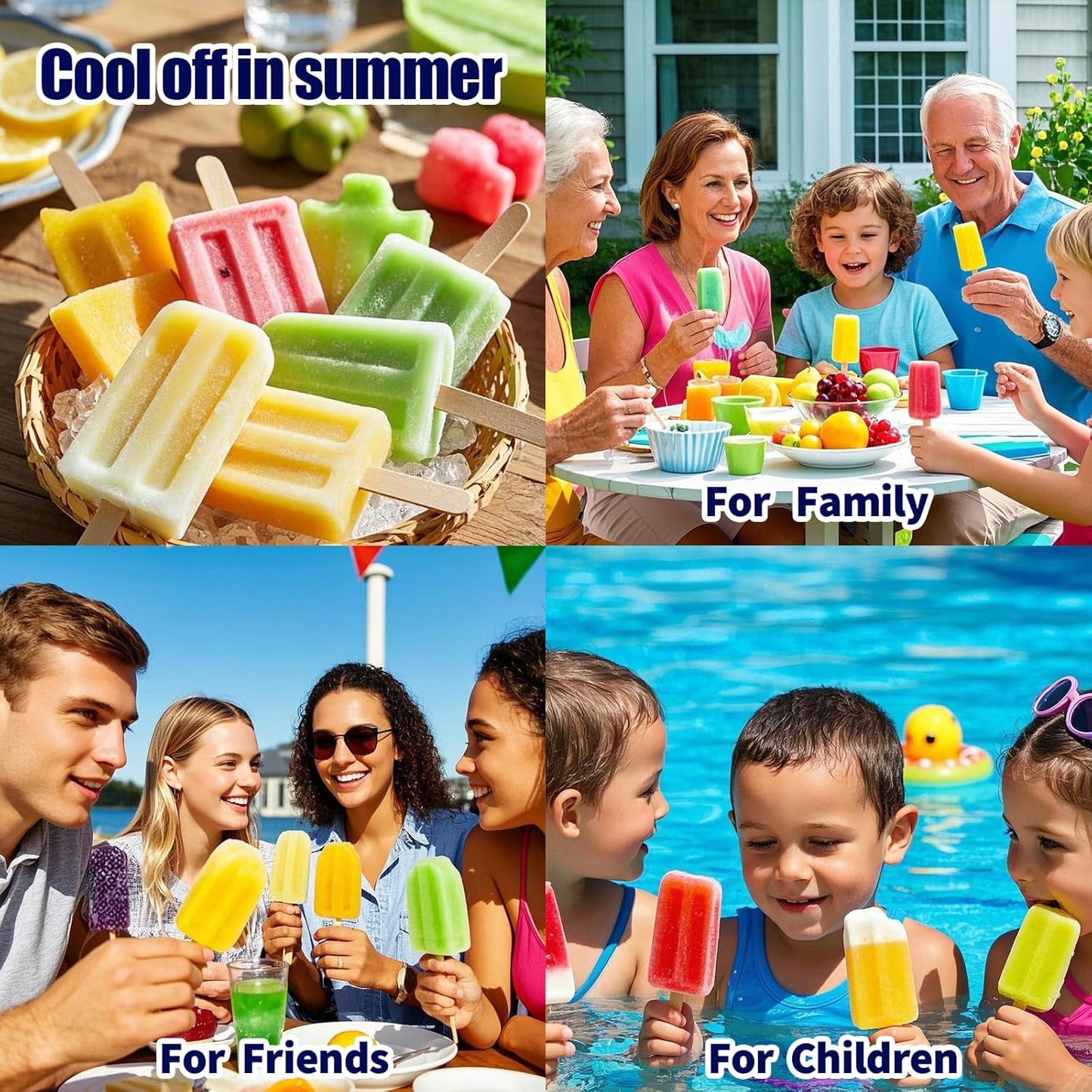 Silicone Popsicles Molds,Popcylce Molds,Food Grade Reusable Popsicle Molds for Kids,Homemade Popsicles Molds,Ice Cream Mold,Ice Pop Molds Maker with Popsicle Stick,Popsicle Bag,Funnel (Blue)