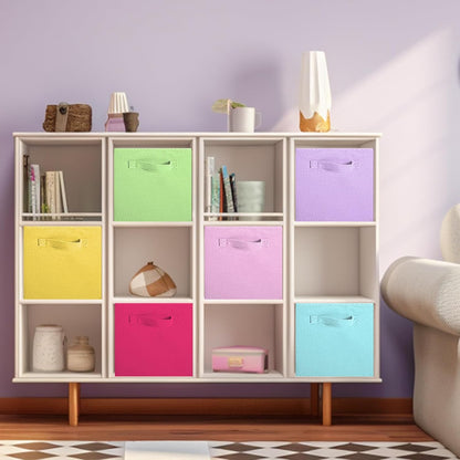 Foldable Fabric Storage Cubes and Cloth Organizer Drawer for Closet and Toys, 6 Pack (6 Colors)