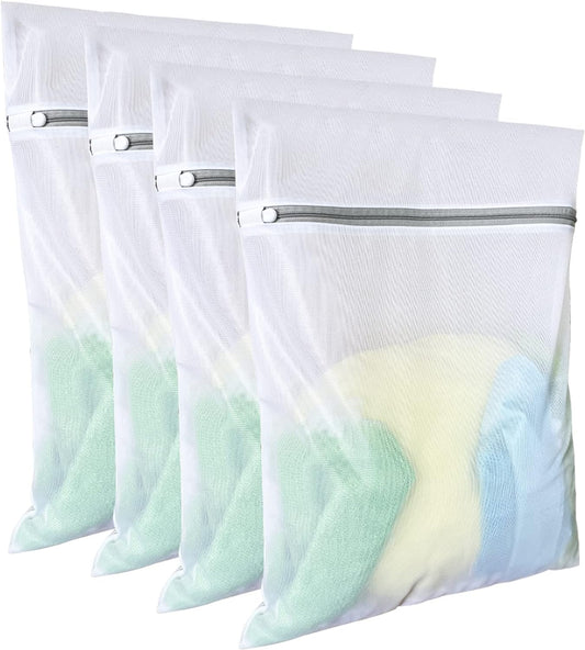 Laundry Bags Mesh Wash Bags(4Pcs,16 X 20 Inches),Delicate Laundry Bag for College,Dorm,Storage
