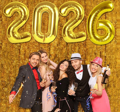 2026 Balloon Numbers - 40 Inch Gold New Years Eve Party Supplies 2026, Nye Decor Party Decorations Happy New Year, New Years Eve Foil Party Balloons