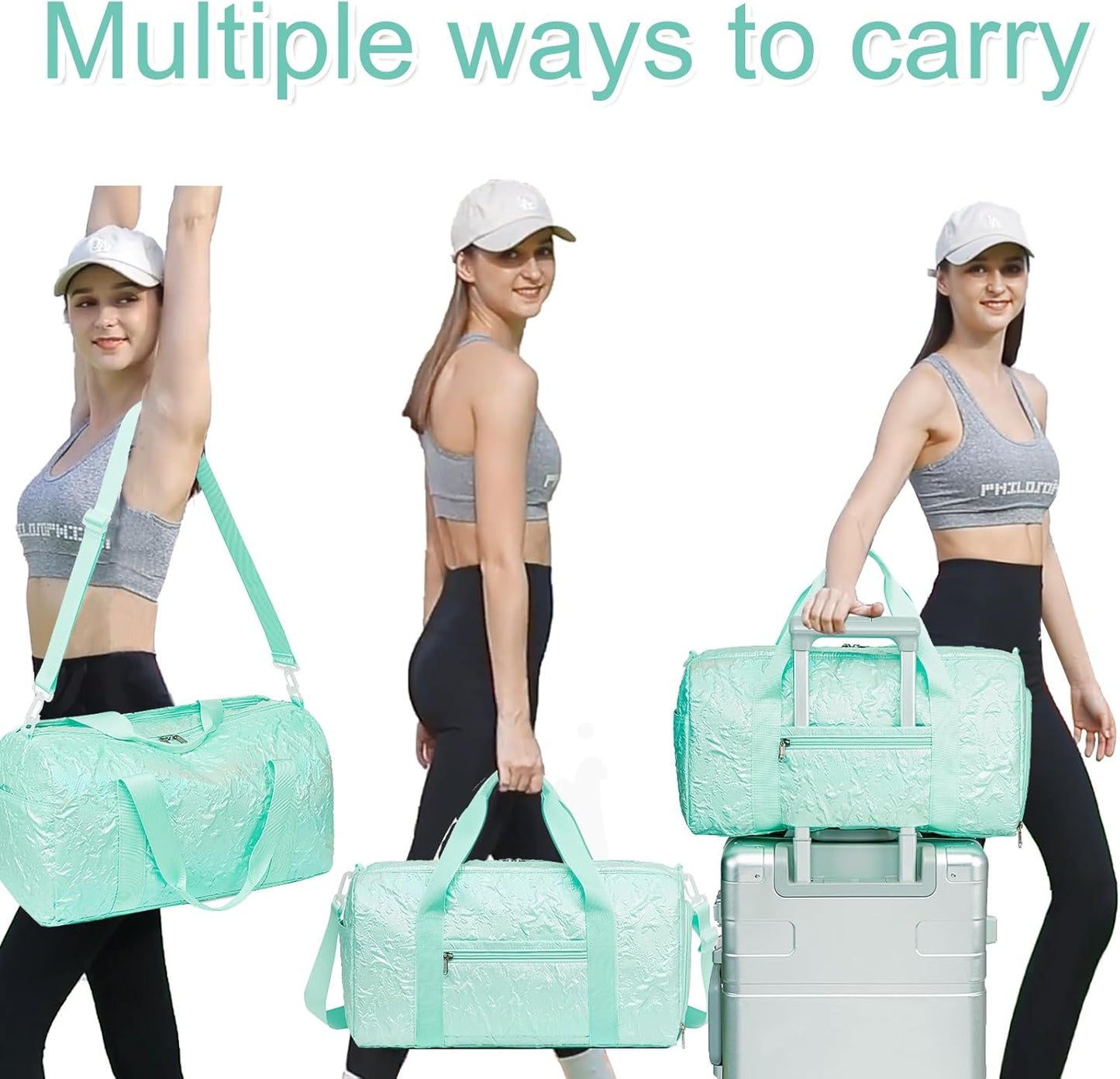 Duffle Bag Girls Kids Cute Gym Bag with Shoes Compartment & Wet Separation Waterproof Sports Overnight Travel Bag