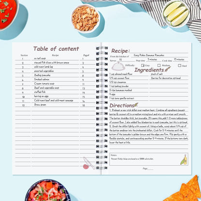 Recipe Book, 5.6"X 8.2" Recipe Book to Write in Your Own Recipes, Blank Recipe Book, Recipe Notebook, Recipe Journal Hold 170 Recipes