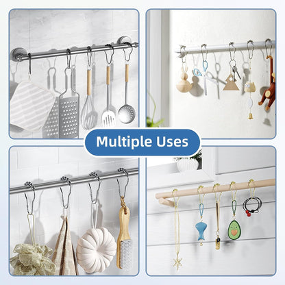 Shower Curtain Hooks Rings and Waterproof Lightweight 72 X 72 Inches PEVA Shower Curtain Liner, White