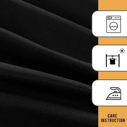 Black Tablecloth Fitted for 6Ft Rectangle Table - Water Resistant Polyester Table Cover for Indoor/Outdoor Use, 72X30 Inches