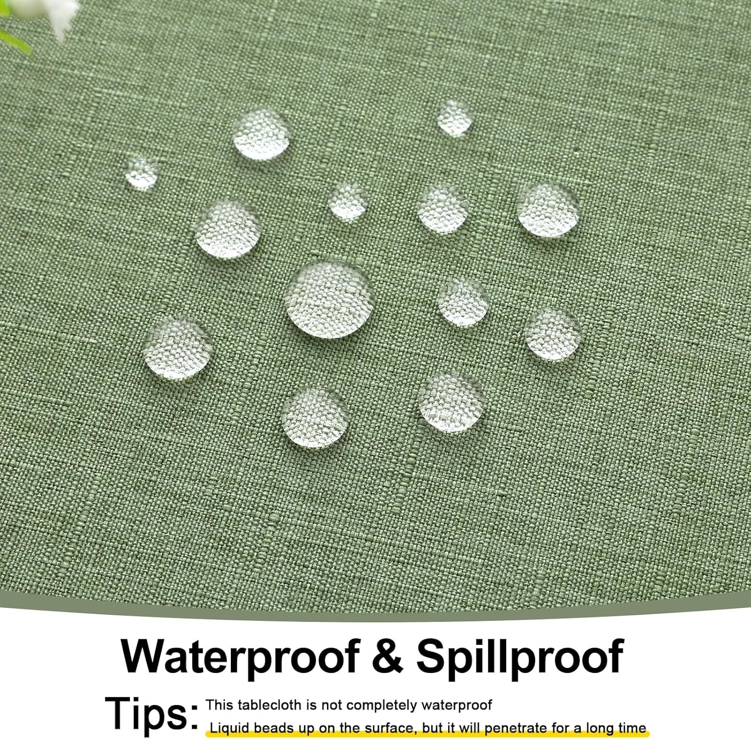 Rectangle Table Cloth Linen Textured, Waterproof Spillproof Anti-Wrinkle Burlap Tablecloth, Washable Decorative Fabric Table Cover for Dining, Party, Banquet, 52 X 70 Inch, Sage Green
