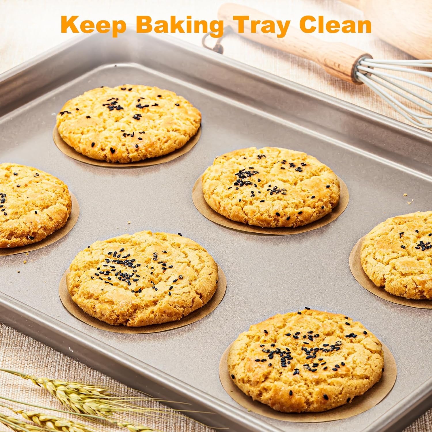 100 Pcs Unbleached Parchment Paper Baking Sheets Round, 4 Inches Non-Stick Precut Baking Parchment, Perfect for Baking Grilling Air Fryer Steaming Bread Cup Cake Cookie and More