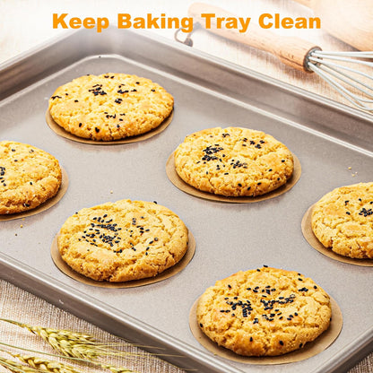 100 Pcs Unbleached Parchment Paper Baking Sheets Round, 4 Inches Non-Stick Precut Baking Parchment, Perfect for Baking Grilling Air Fryer Steaming Bread Cup Cake Cookie and More