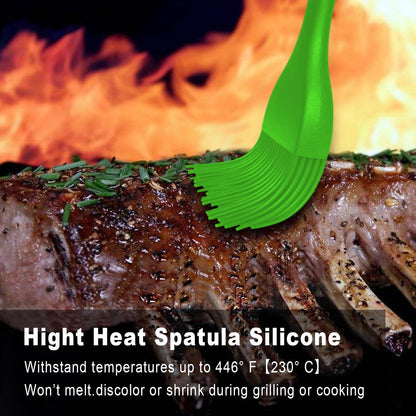 Silicone Basting Pastry Brush, Heat Resistant Pastry Brush Set, Strong Steel Core and One-Pieces Design, Perfect for BBQ Grill Baking Kitchen Cooking,Bpa Free and Dishwasher Safe,2Pcs (Green)
