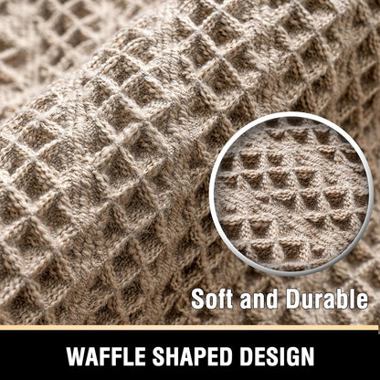 Waffle Bath Mat Super Absorbent Boho Bath Mat Non Slip Bath Rugs for Bathroom Floor Machine Washable Dry Fast Bathroom Rugs with Handmade Tassels, 17" X 24", Irish Cream