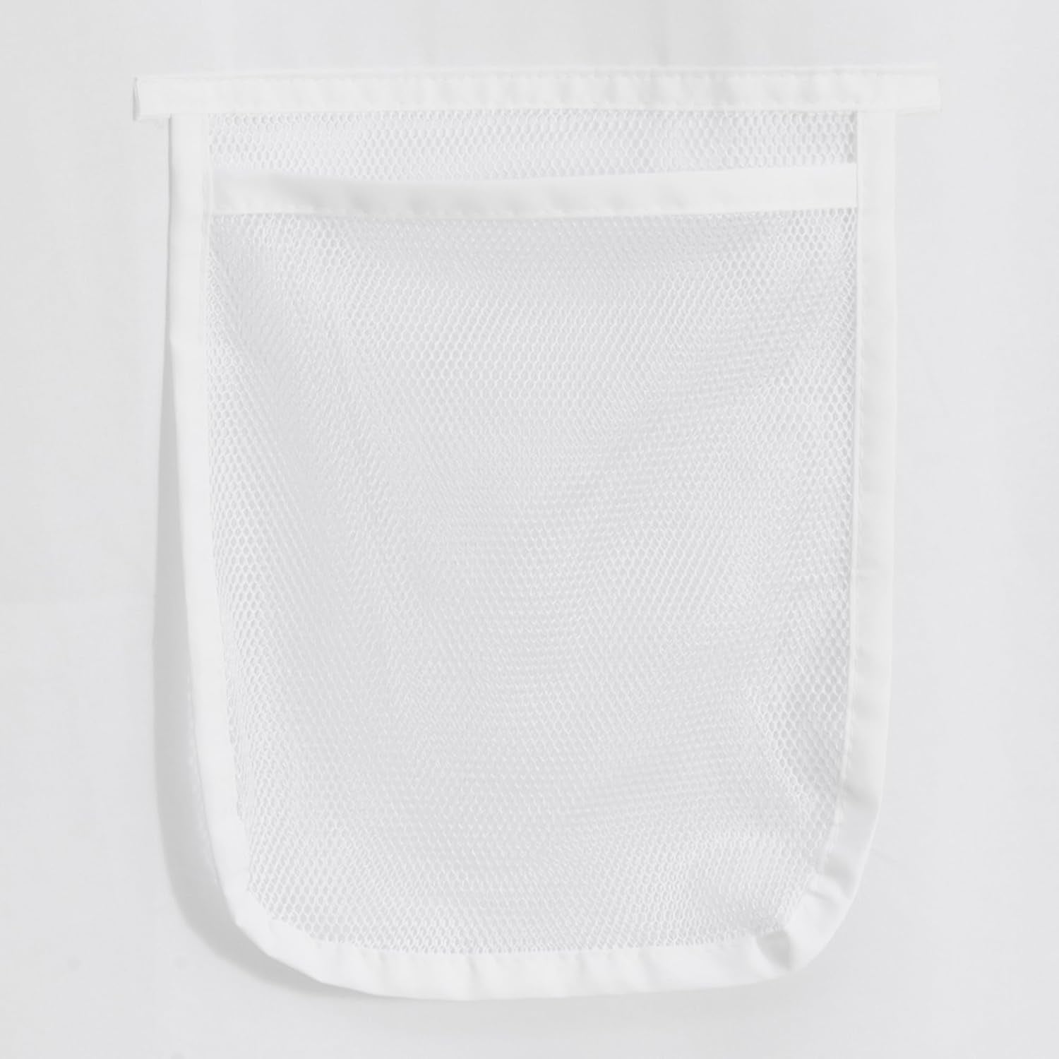 Water Repellent Fabric Shower Curtain or Liner with 9 Mesh Pockets - White, 71X72 Inches