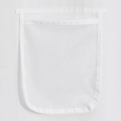Water Repellent Fabric Shower Curtain or Liner with 9 Mesh Pockets - White, 71X72 Inches