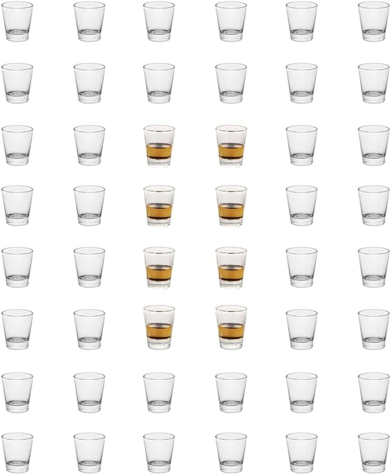 Heavy Base Shot Glasses, 1.5 Oz Sets of Clear Shot Glass (48 Pack), Measuring Cup for Espresso, Liquid, and Wine - Heavy Glass (Glass, 48Pack)