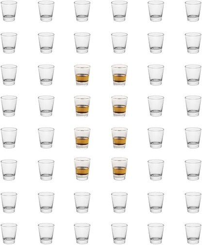 Heavy Base Shot Glasses, 1.5 Oz Sets of Clear Shot Glass (48 Pack), Measuring Cup for Espresso, Liquid, and Wine - Heavy Glass (Glass, 48Pack)