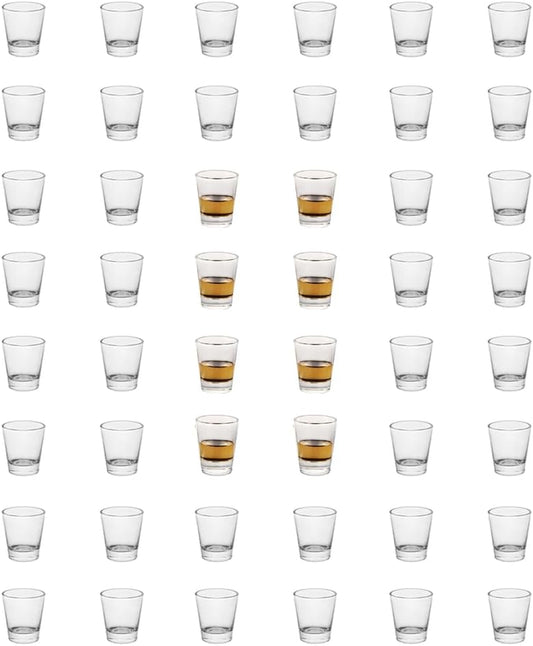 Heavy Base Shot Glasses, 1.5 Oz Sets of Clear Shot Glass (48 Pack), Measuring Cup for Espresso, Liquid, and Wine - Heavy Glass (Glass, 48Pack)