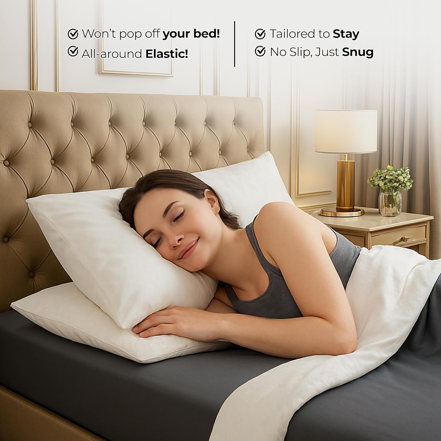 Queen Fitted Sheet - Bottom Sheet - Deep Pocket - Soft Microfiber - Shrinkage and Fade Resistant - Easy Care -1 Fitted Sheet Only (Grey)