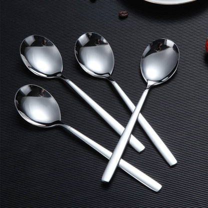 Stainless Steel Dinnerware Set of 6 - Modern Soup Spoons, Dishwasher Safe