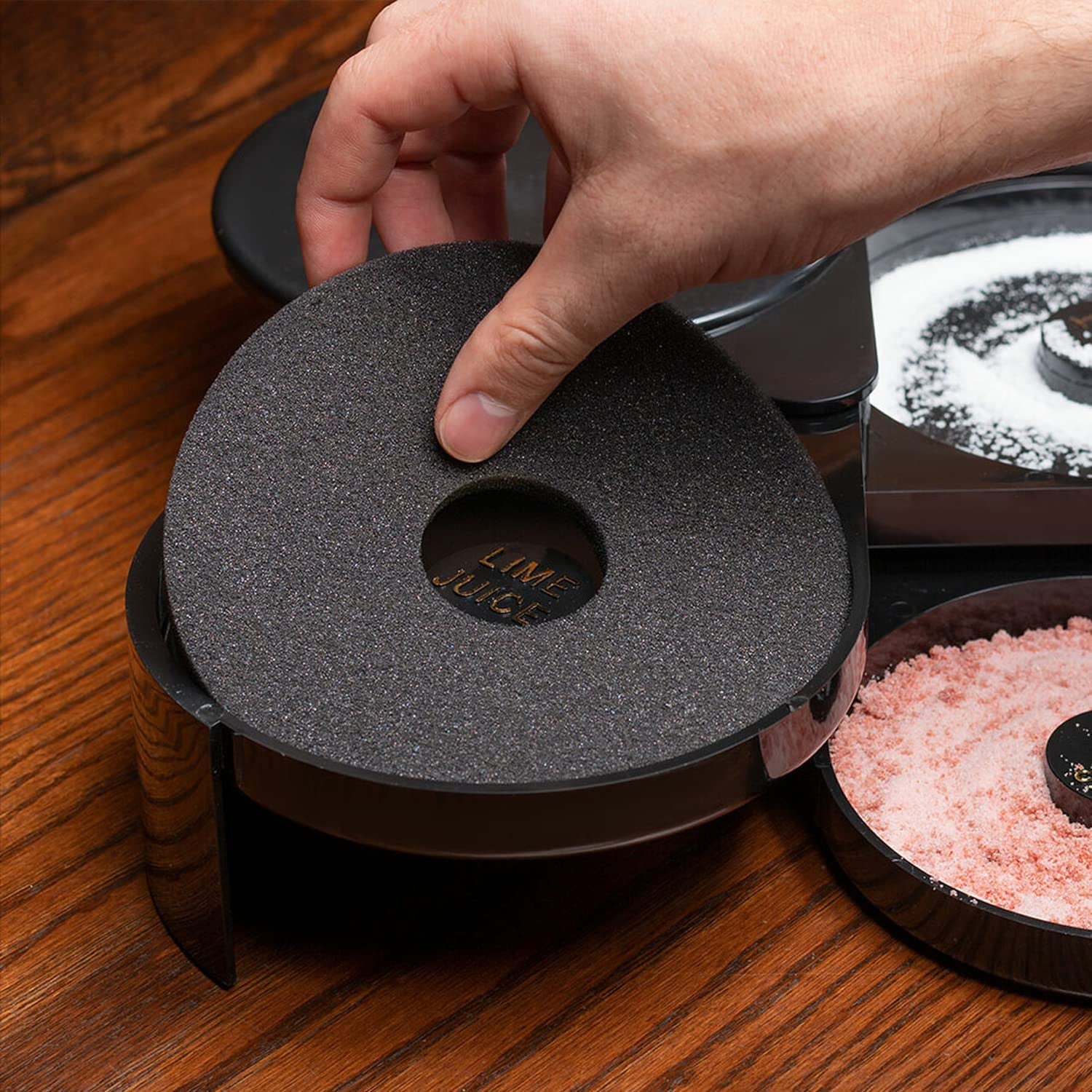 2Pcs Bar Salt Rimmer Sponges Black Replacement Sponge for Glass Rimmer, Margarita Salter, Lime Juice