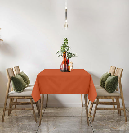 2 Pack 6 Foot Rectangle Table Cloth [60X102 Inches, Orange] Stain and Wrinkle Resistant Tablecloth Washable Polyester Cover for Dining, Buffet Parties, Picnic and Weddings
