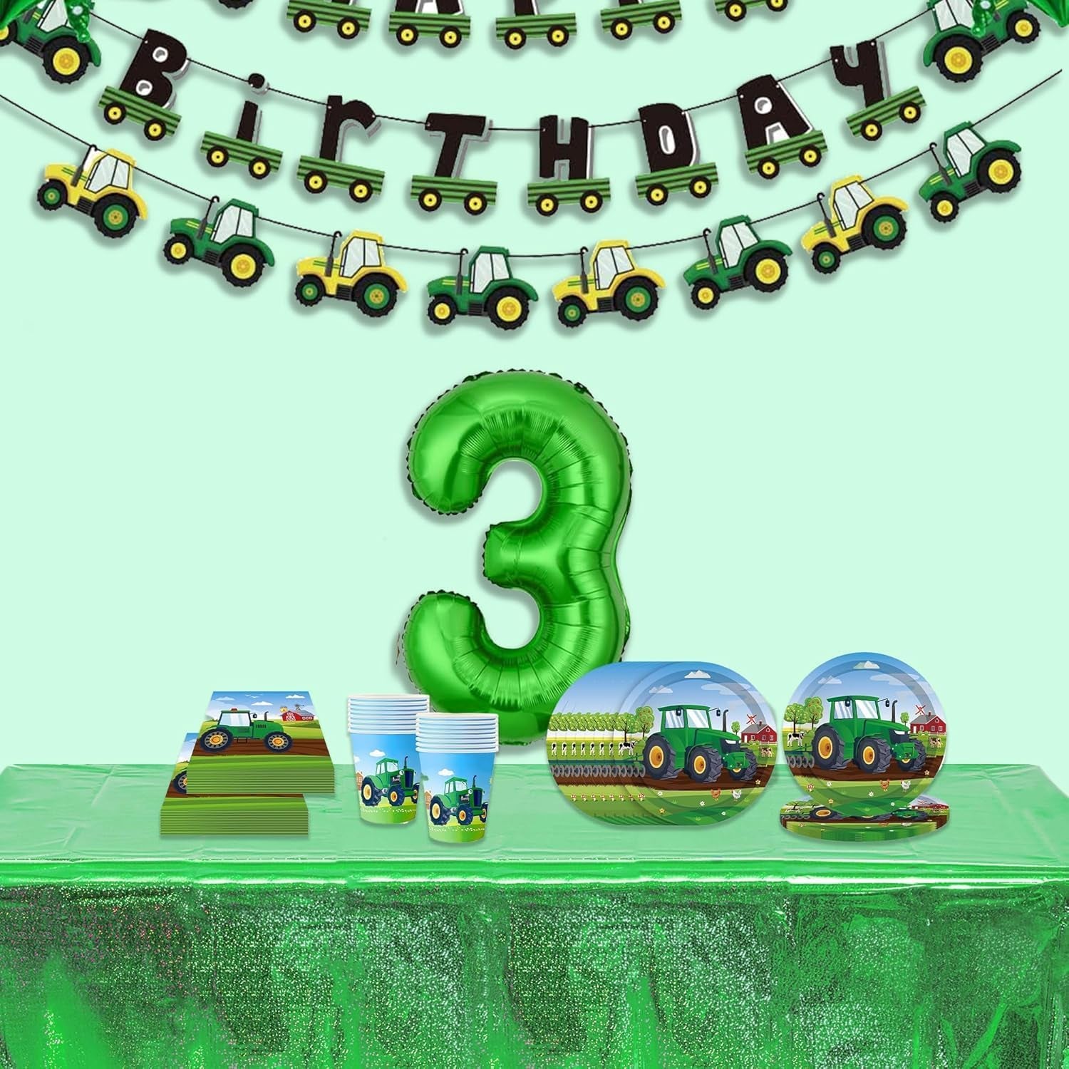 Green Party Table Covers Disposable Tablecloth for St. Patrick’S Day/Birthdays Party/Turtle/Hawaiian Ceremony Decorations Rectangle Tablecover 54'' X 108'' - 2 Packs