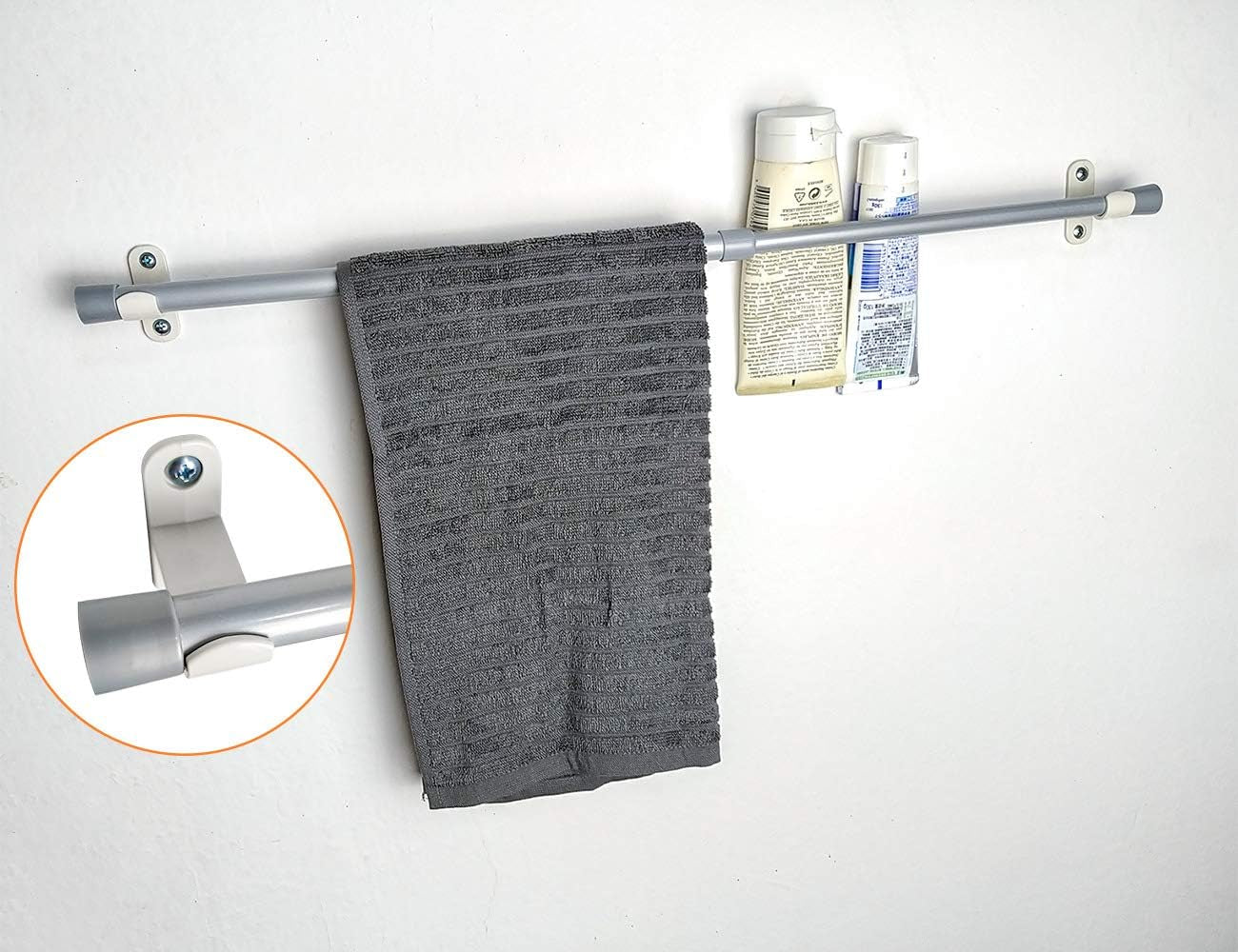 2 Pack 5/8" Tension Curtain Rod, RV Tension Bars, Cupboard Rods White 10 to 16 Inch