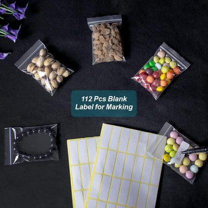 300 PCS Small Plastic Bags, 3 X 4 Inch Small Zip Bags, Transparent Jewelry Bags Reclosable, Clear Mini Baggies, Resealable Lock Poly Bags for Pill, Beads, Screws, Packaging