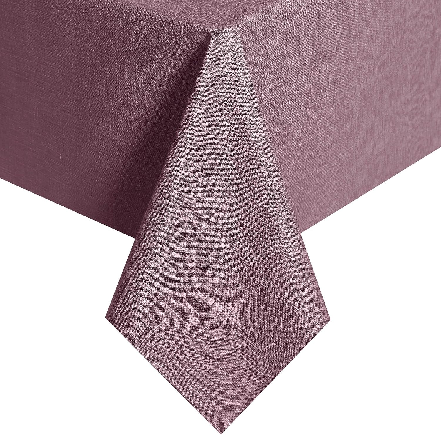 Vinyl Tablecloth for Picnic Camping Outdoor, 100% Waterproof Oil-Proof Spill-Proof PVC Table Cloth, Wipeable Thick Square Tablecloth Cover (54 X 54 Inch, Sea Pink)