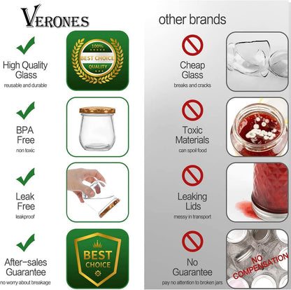 40-Pack 6 oz Mason Jars with Lids - Perfect for Canning, Jams, Honey, Wedding Favors, Shower Gifts, and DIY Spice Storage