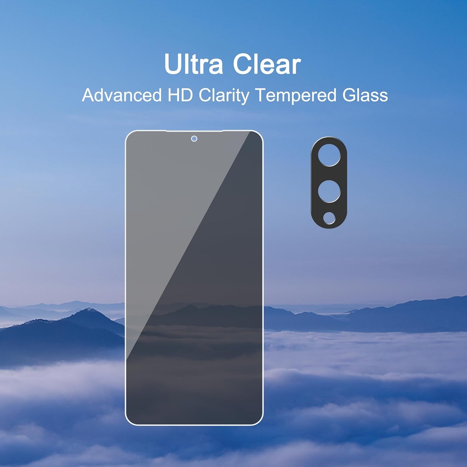 3 Pack Privacy Screen Protector for Galaxy S25 Edge [6.7 Inch] + 3 Pack Camera Lens Protector, anti Spy Private Tempered Glass Film, Case Friendly, [9H Hardness] - HD [6 Pack]