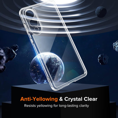 3-In-1 Case for Samsung Galaxy S25 Edge 5G 6.7" with 2 Pack Tempered Glass Screen Protector[Full Coverage], [Military Grade Protection] S25 Edge Slim Phone Bumper Cover Clear [Non-Yellowing]
