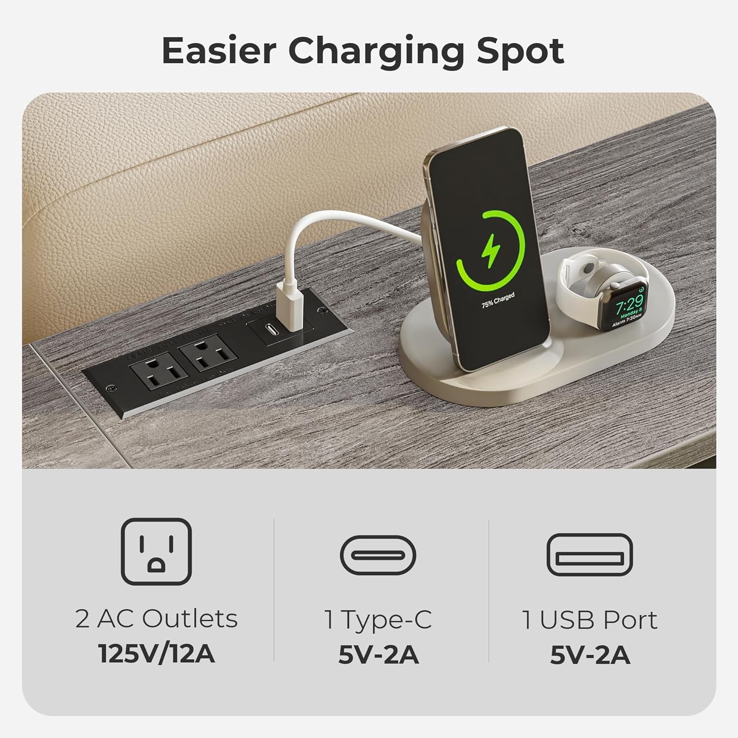 70-Inch Console Table with Integrated Outlets and USB-C Port, Extra Long X-Shaped Design for Entryway and Living Room, Metal Frame with Wooden Top, Grey Finish