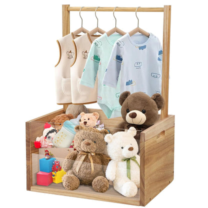 Elegant Wooden Baby Shower Crate with Handle - Ideal Gift Basket for Baby Clothes and Thoughtful Pregnancy Gifts for New Parents