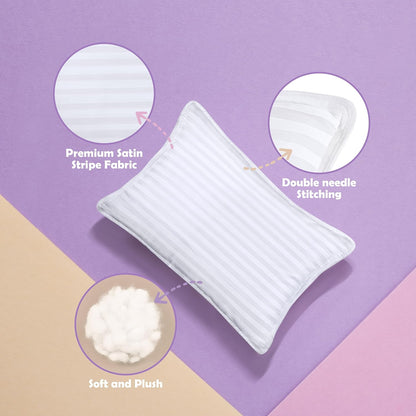 Toddler Pillow (White, 2 Pack), 13X18 Pillows for Sleeping, Soft and Breathable Cotton Blend Shell, Small Kids Pillow Perfect for Toddler Bed and Travel (Intended for Age 2 and Up)