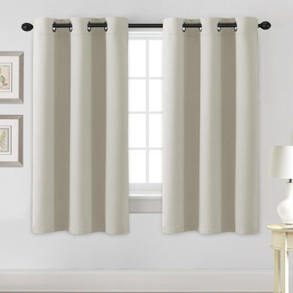 Blackout Curtains for Bedroom Thermal Insulated Room Darkening Living Room Curtains 63 Inch Long Grommet Privacy Protection Window Curtain Panels/Drapes for Nursery,2 Panels,Ivory/Cream