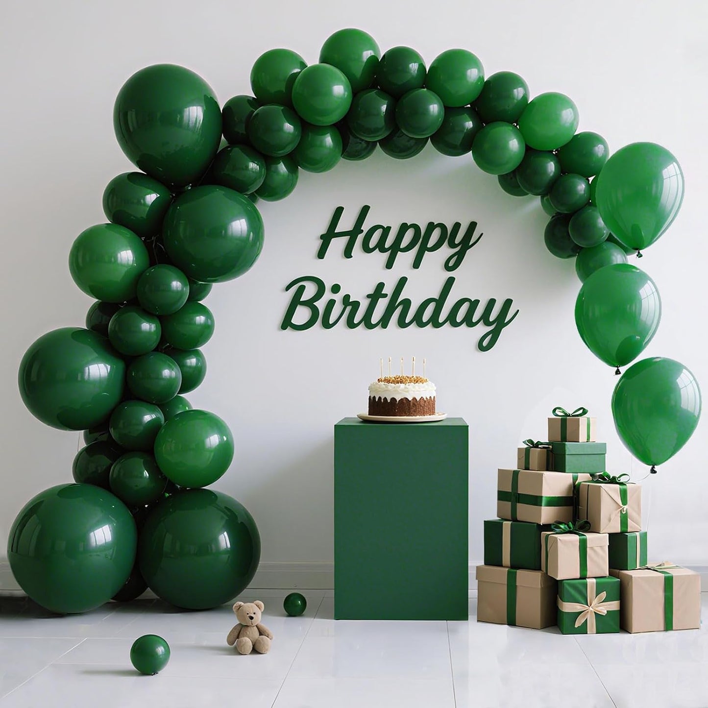 Green Balloons 145 Pcs Dark Green Safari Party Decorations Different Sizes of 18 12 10 5 Inch Emerald Green Balloons for Balloon Garland Balloon Arch as Wedding Birthday Party Decorations