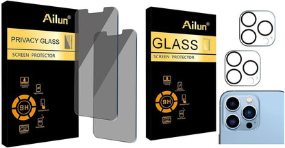 Iphone 14 Plus/Iphone 13 Pro Max [6.7 Inch Display] Privacy Screen Protector 2 Pack and Camera Lens Protector for Iphone 13 Pro 6.1" ＆ Iphone 13 Pro Max 6.7"