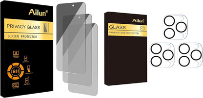 3 Pack Privacy Screen Protector for Iphone 16 Pro and Camera Lens Protector for Iphone 16 Pro 3 Pack