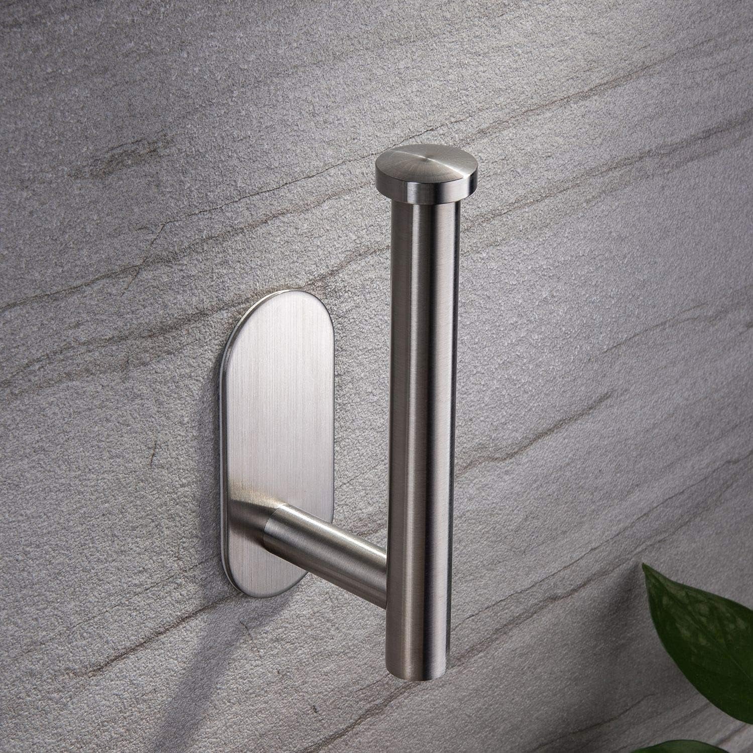 Self-Adhesive Toilet Paper Holder - No-Drill Stainless Steel Brushed Bathroom Accessory