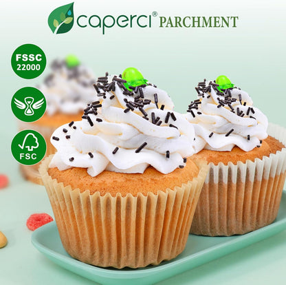 Parchment 200Pcs Jumbo Muffin Liners for Baking - Natural Paper Large Cupcake Liners for Jumbo Muffin Pan, Balanced Non-Stick/Excellent Grease-Proof, No Smell, Food Grade (Natural)