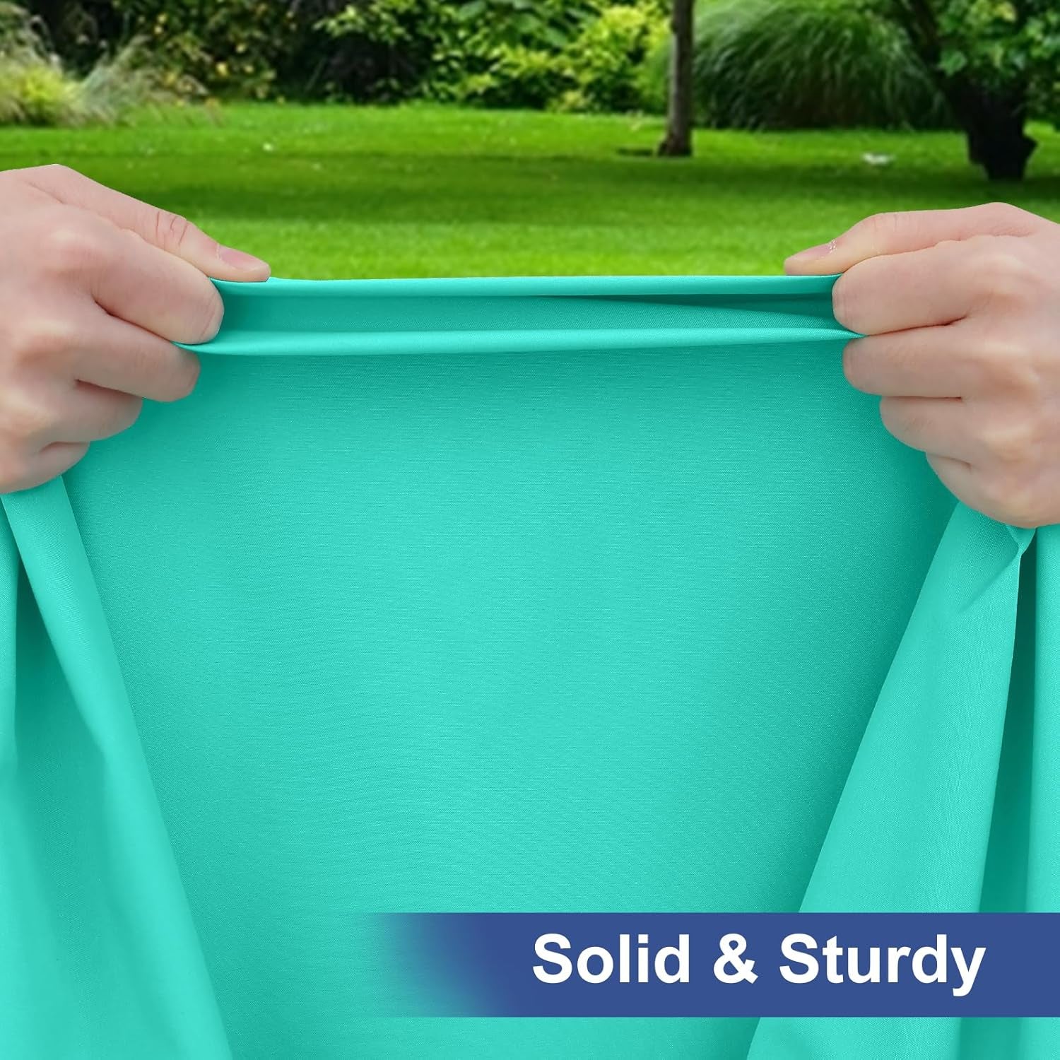 2 Pack 6 Foot Rectangle Elastic Fitted Tablecloth, Waterproof Fabric Table Cover, Washable Polyester Table Cloth for Picnic, Camping, Outdoor (Teal, 30" X 72")