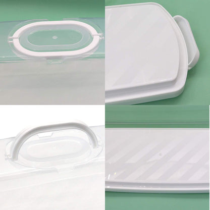 Portable Plastic Rectangular Loaf Bread Box with Transparent Lid, Bread Keeper for Carrying and Storing Loaf Cakes,Banana Bread,Pumpkin Bread,Quick Breads (White)