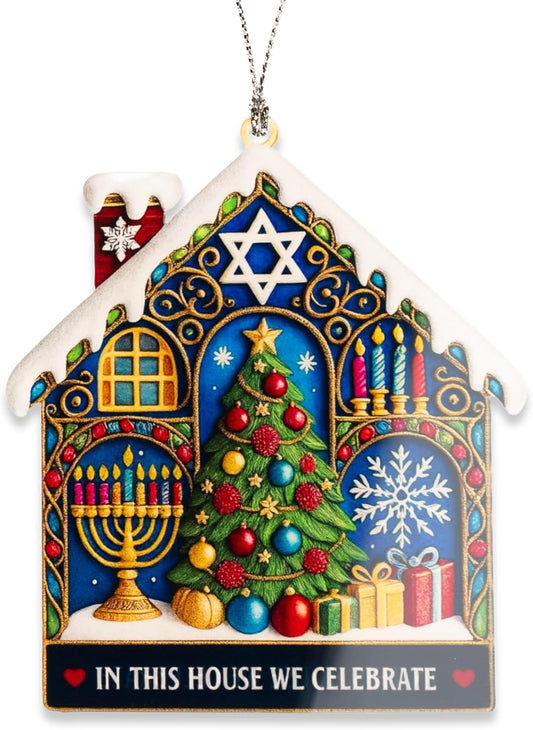 Hanukkah Christmas Ornaments 2025, Merry Chrismukkah Jewish and Christian, Hanukkah Decorations for Home, Jewish Gifts for Mom Sister Friends, Unique Gifts for Women Men