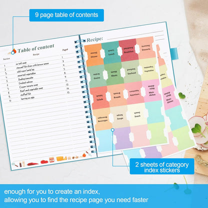Recipe Book, Recipe Book to Write in Your Own Recipes, Blank Recipe Book, Recipe Notebook, Recipe Journal Hold 170 Recipes